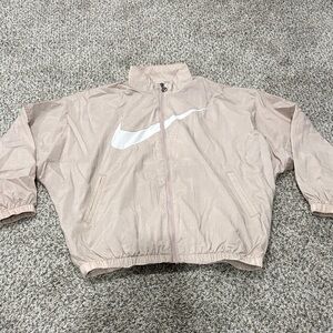 Nike Light Pink Windbreaker with White Logo Size S